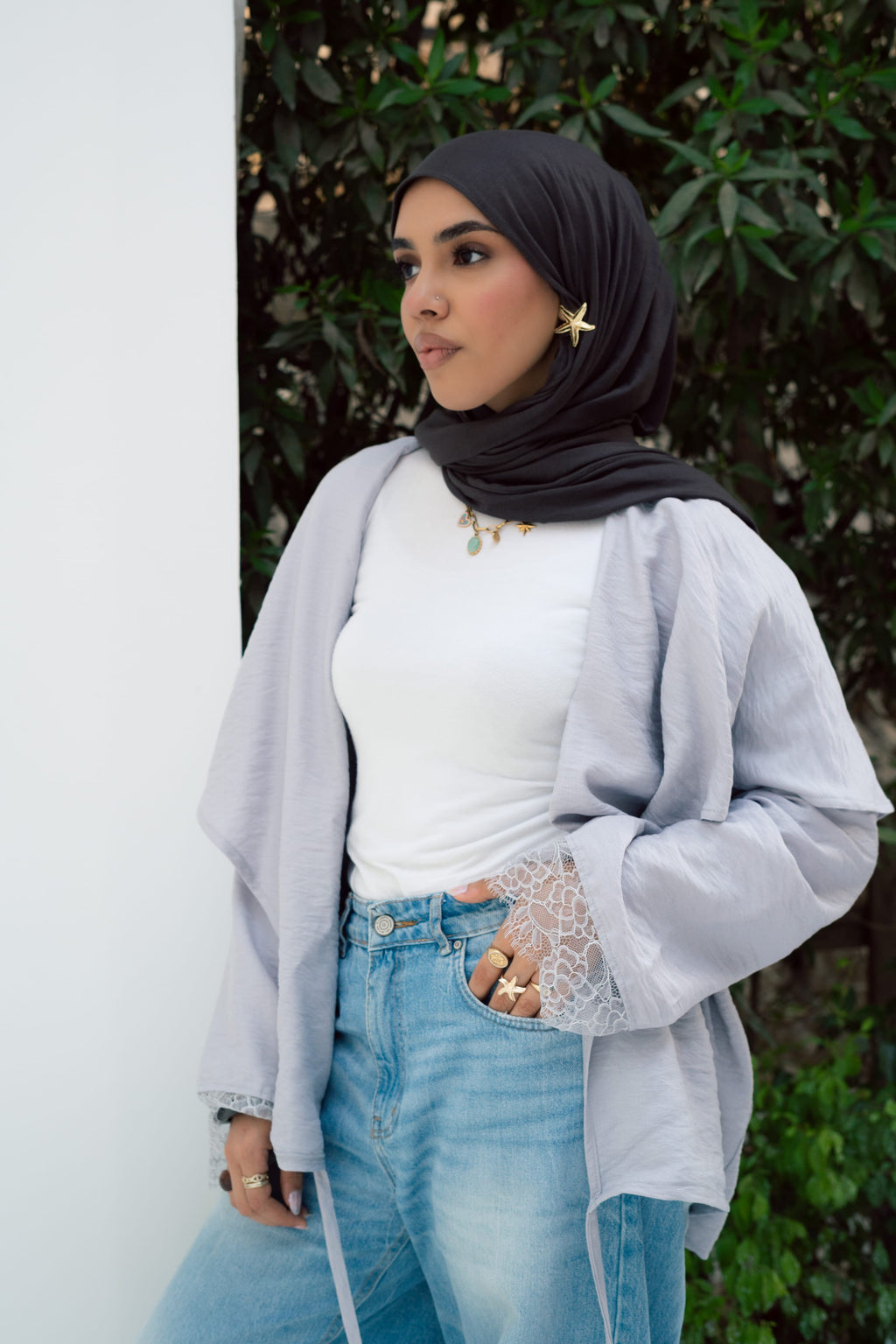 Butterfly Blouse - Light Grey