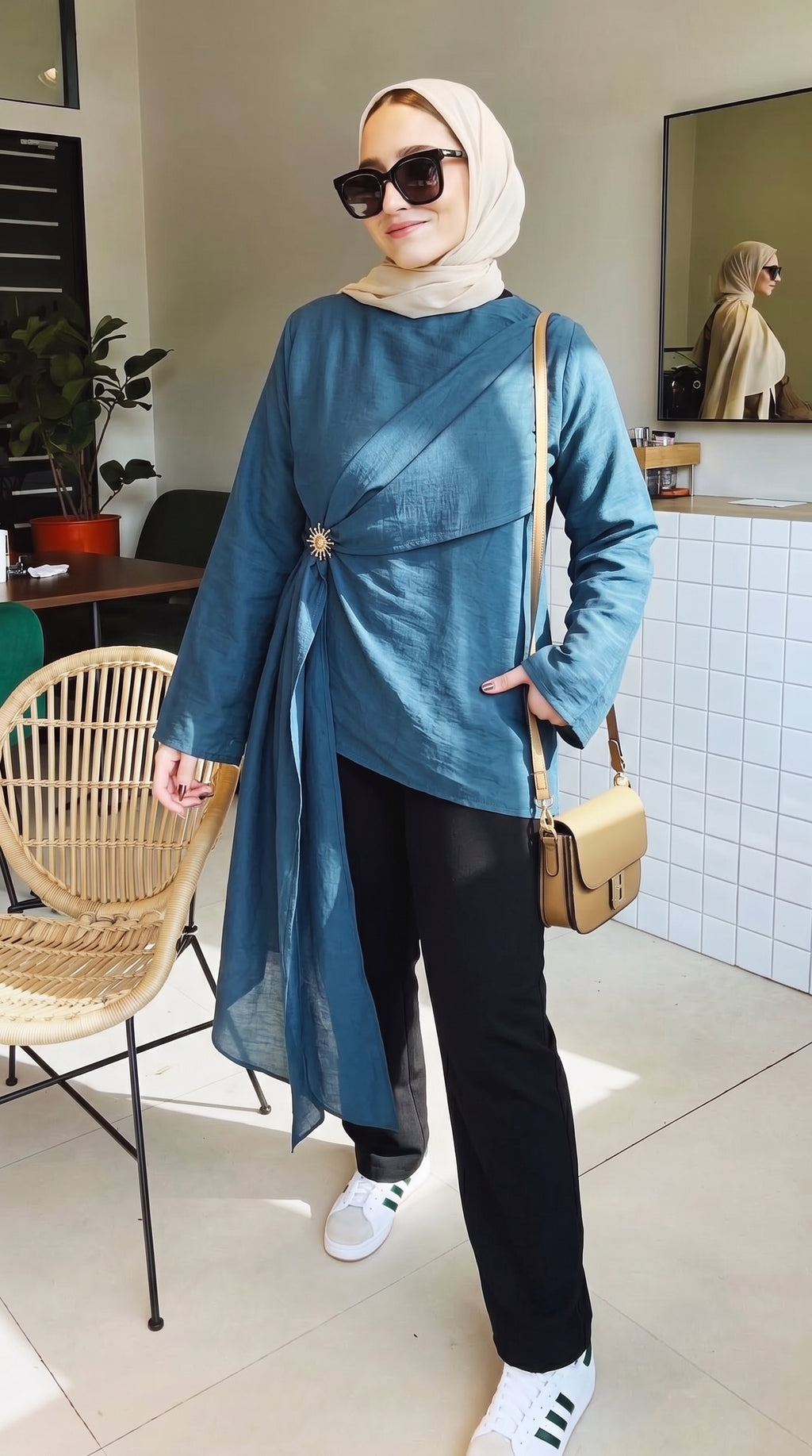 Shawl Petrol Blouse