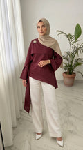 Shawl Burgundy Blouse