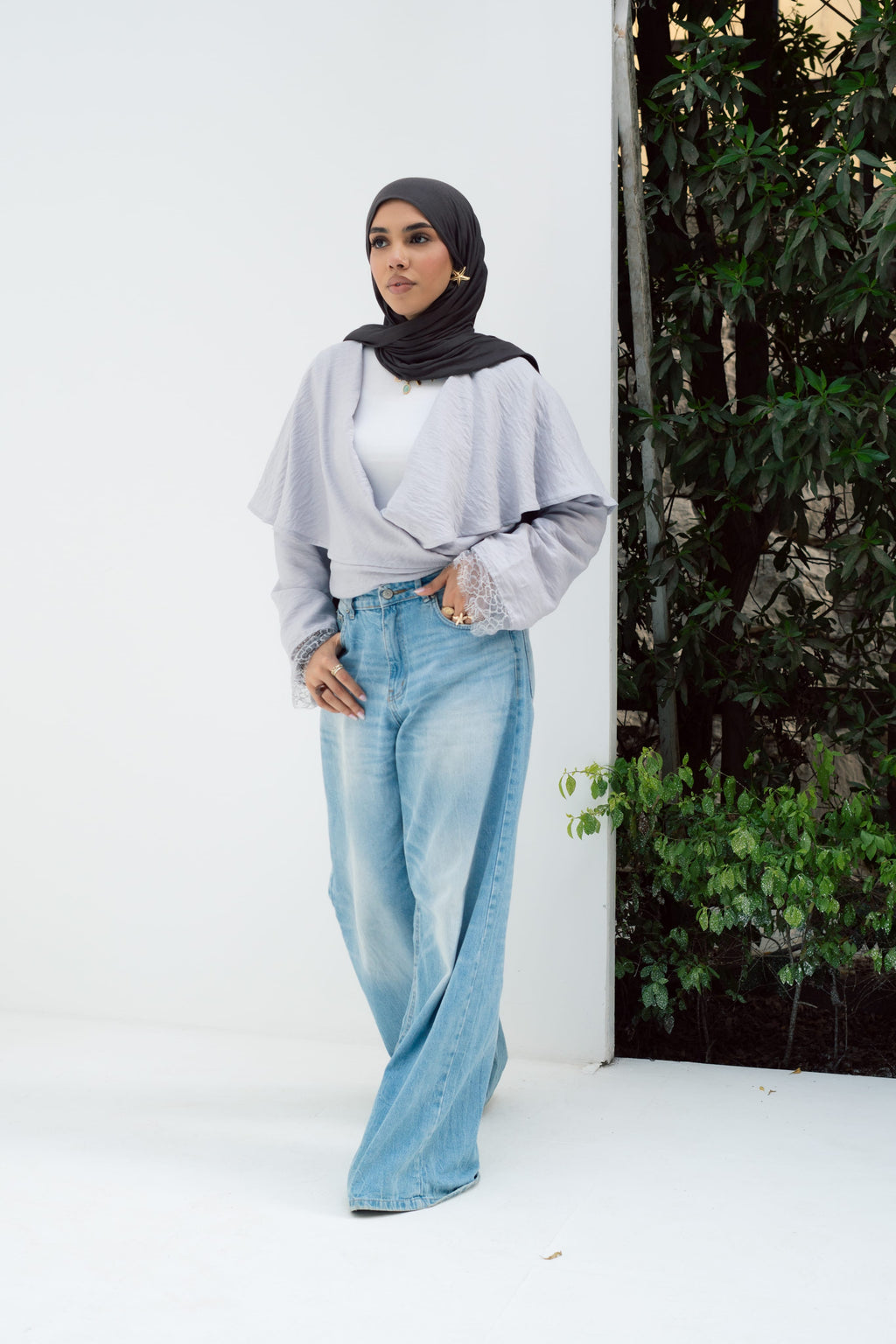 Butterfly Blouse - Light Grey