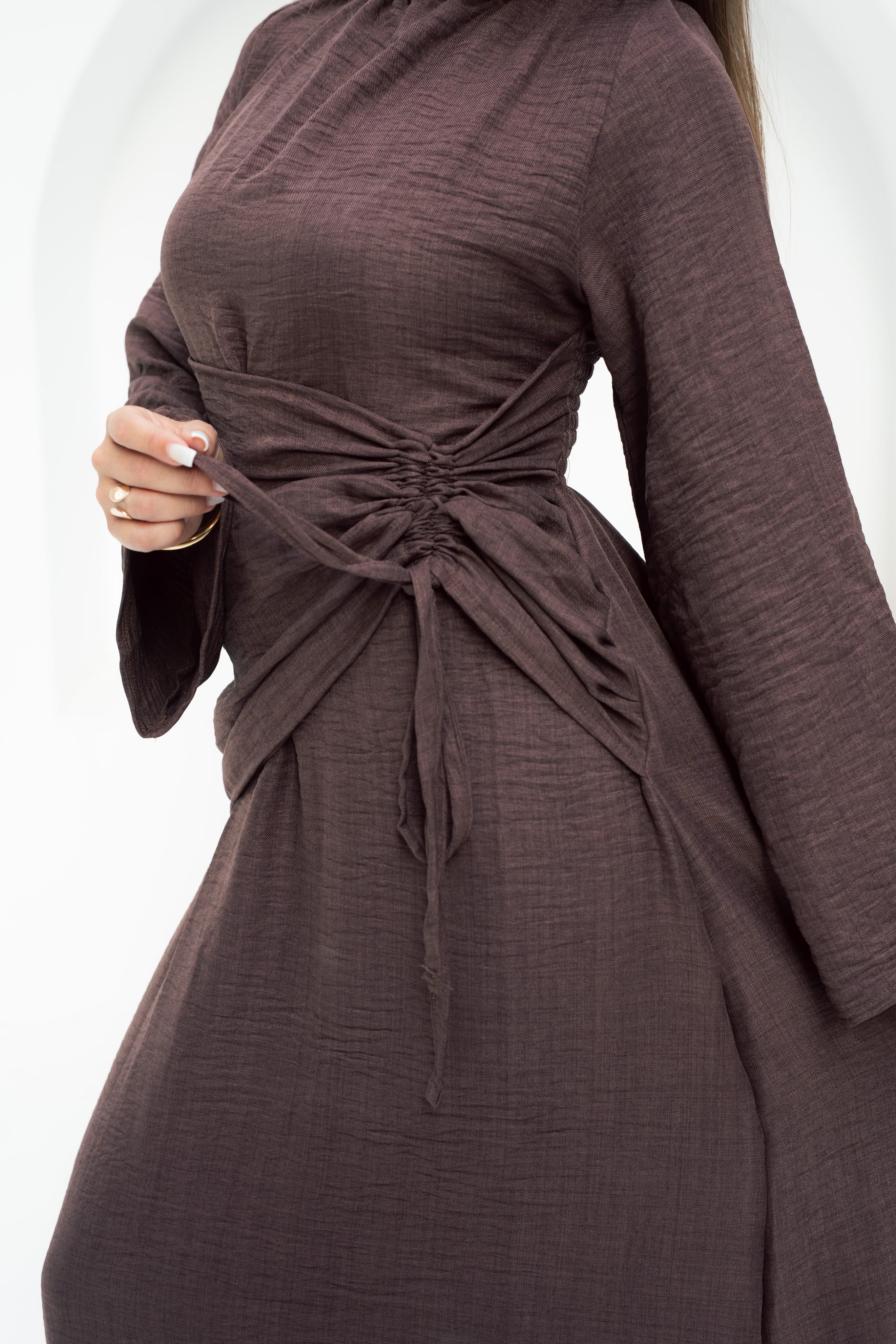Dress Waist Cinched - Brown
