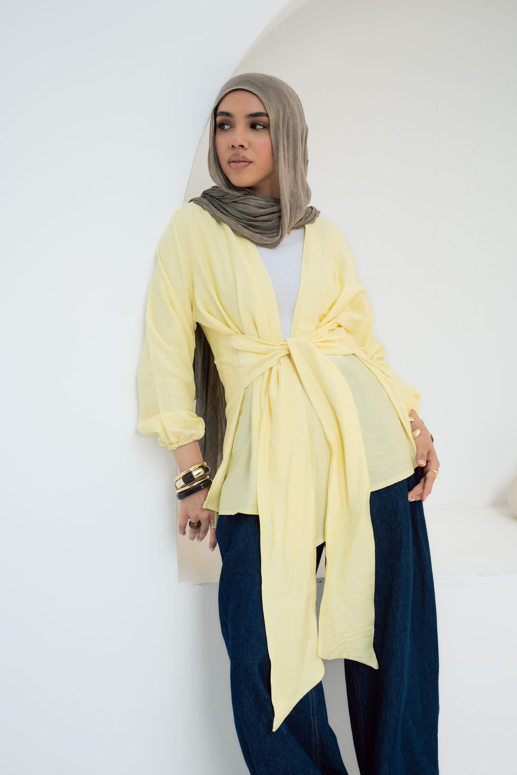 Aura Wrap Blouse - Butter Yellow