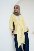 Aura Wrap Blouse - Butter Yellow