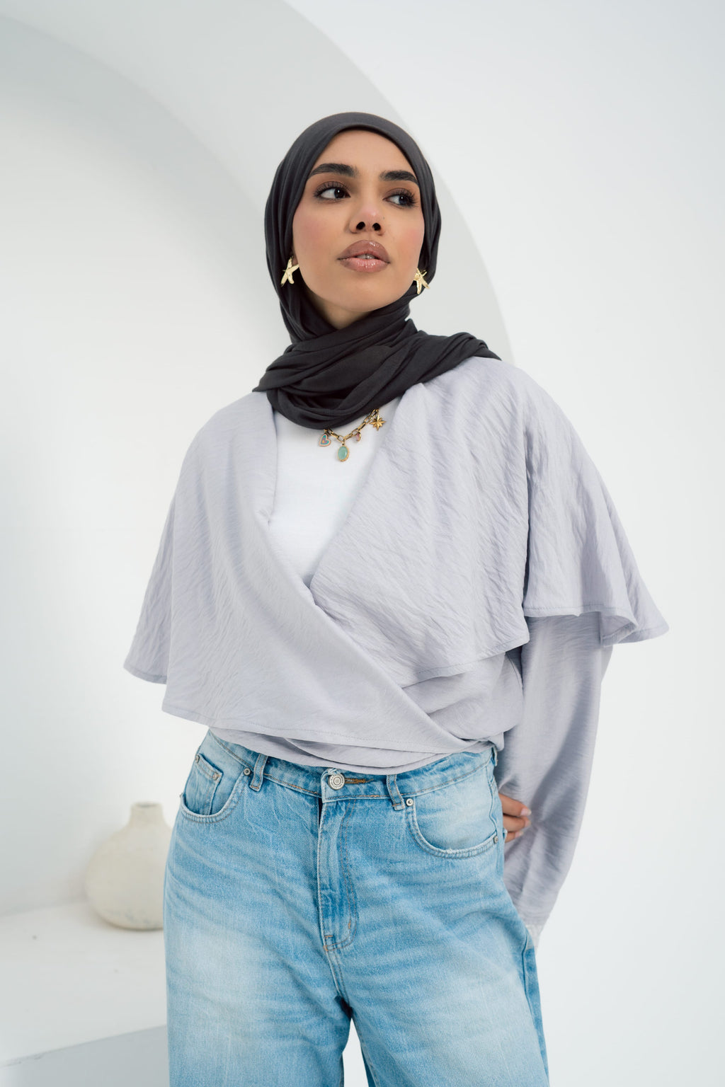 Butterfly Blouse - Light Grey