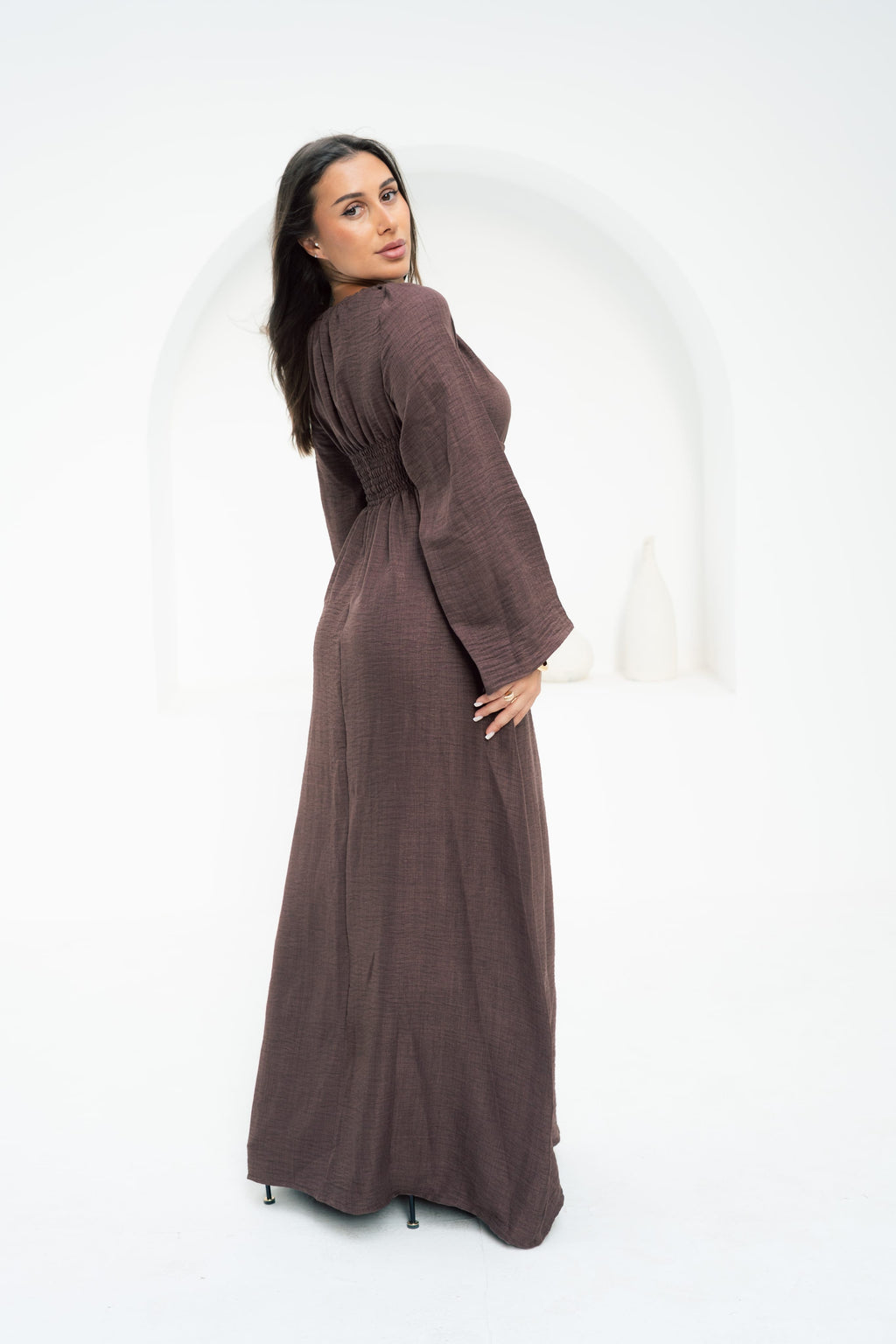 Dress Waist Cinched - Brown