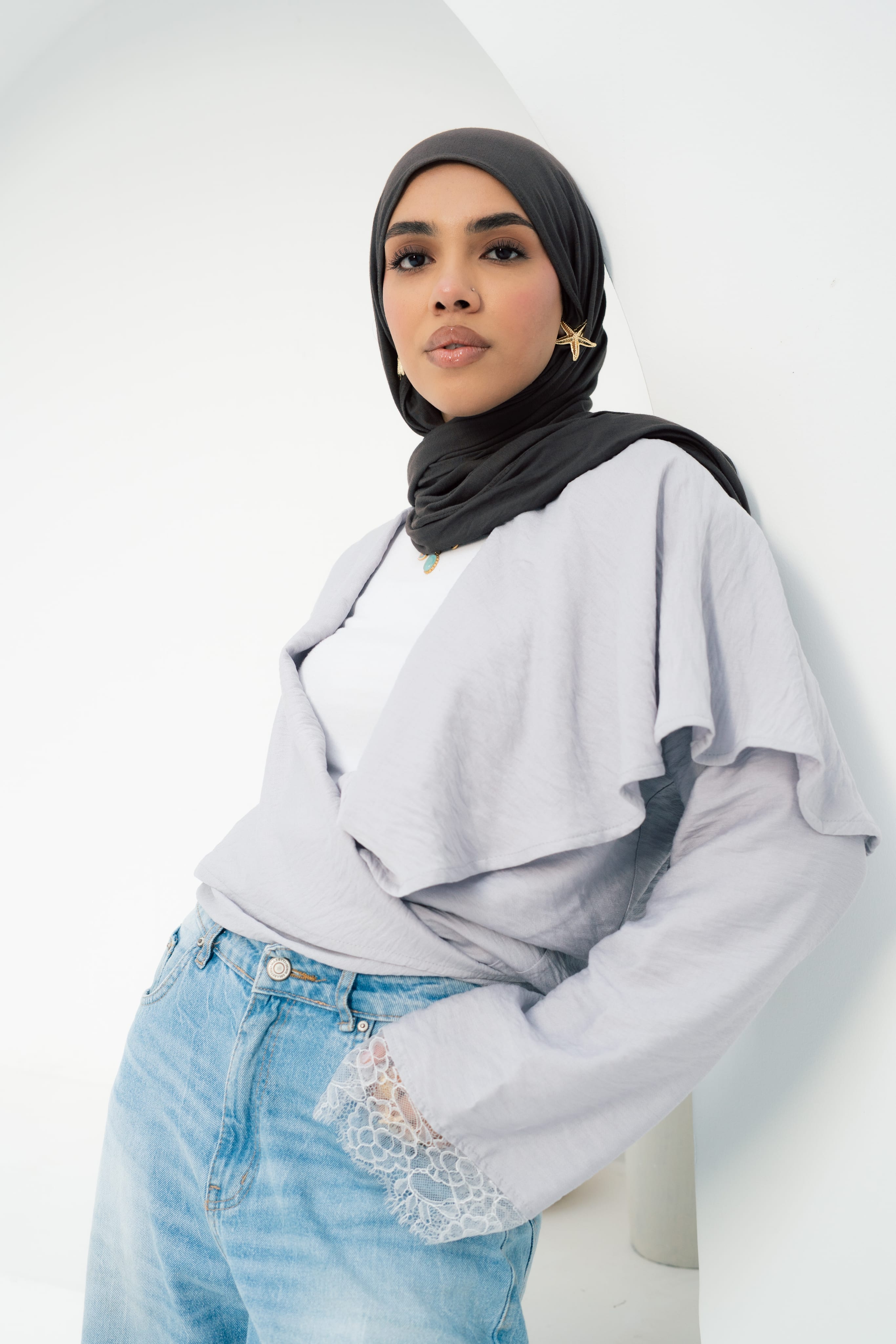 Butterfly Blouse - Light Grey