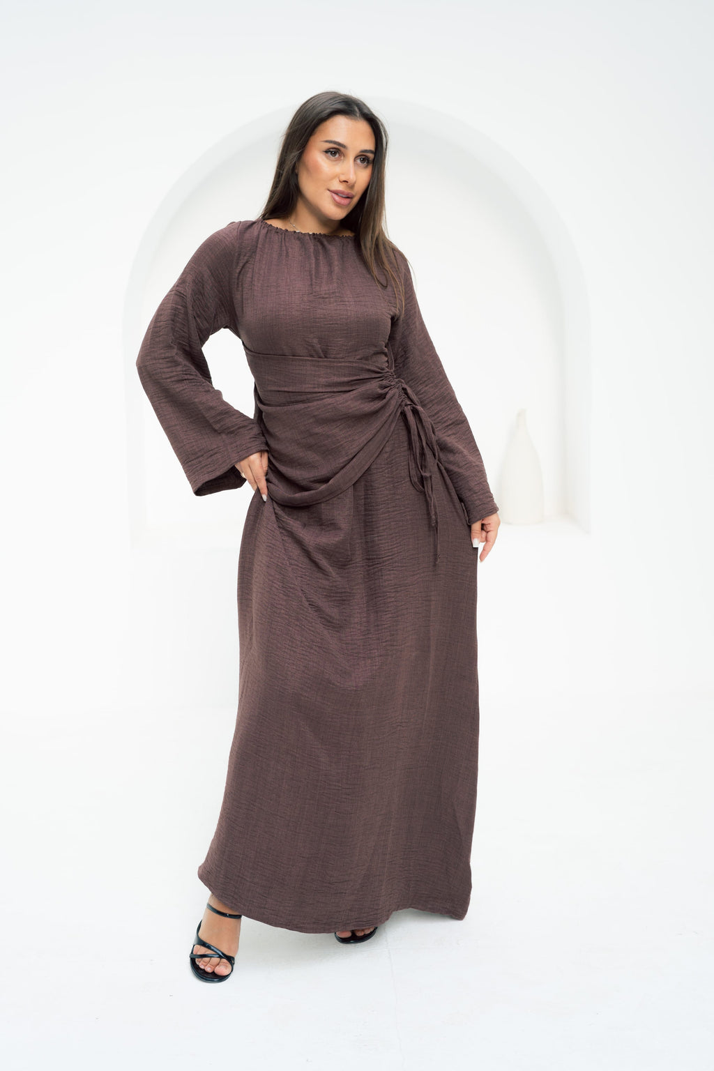 Dress Waist Cinched - Brown