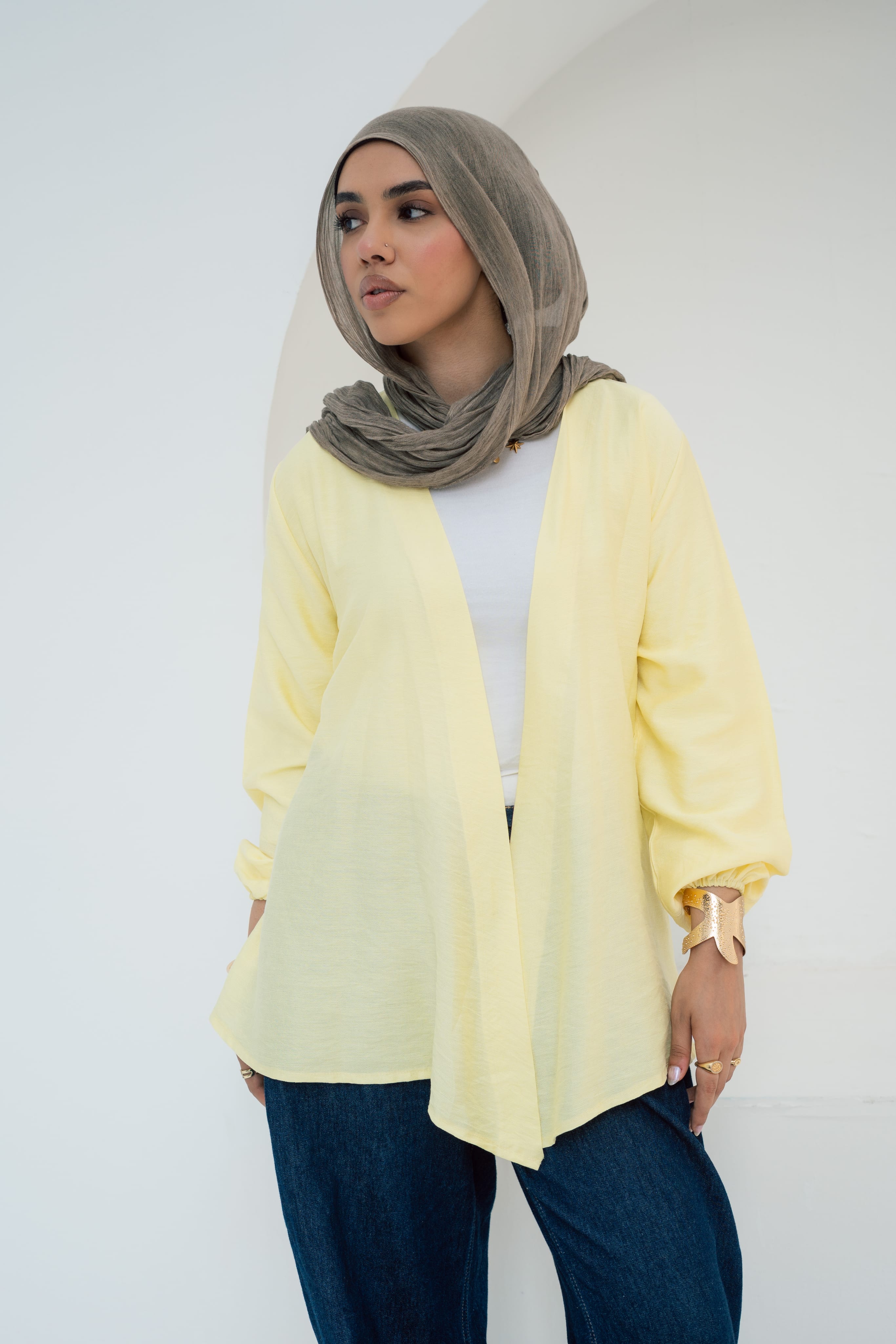 Aura Wrap Blouse - Butter Yellow