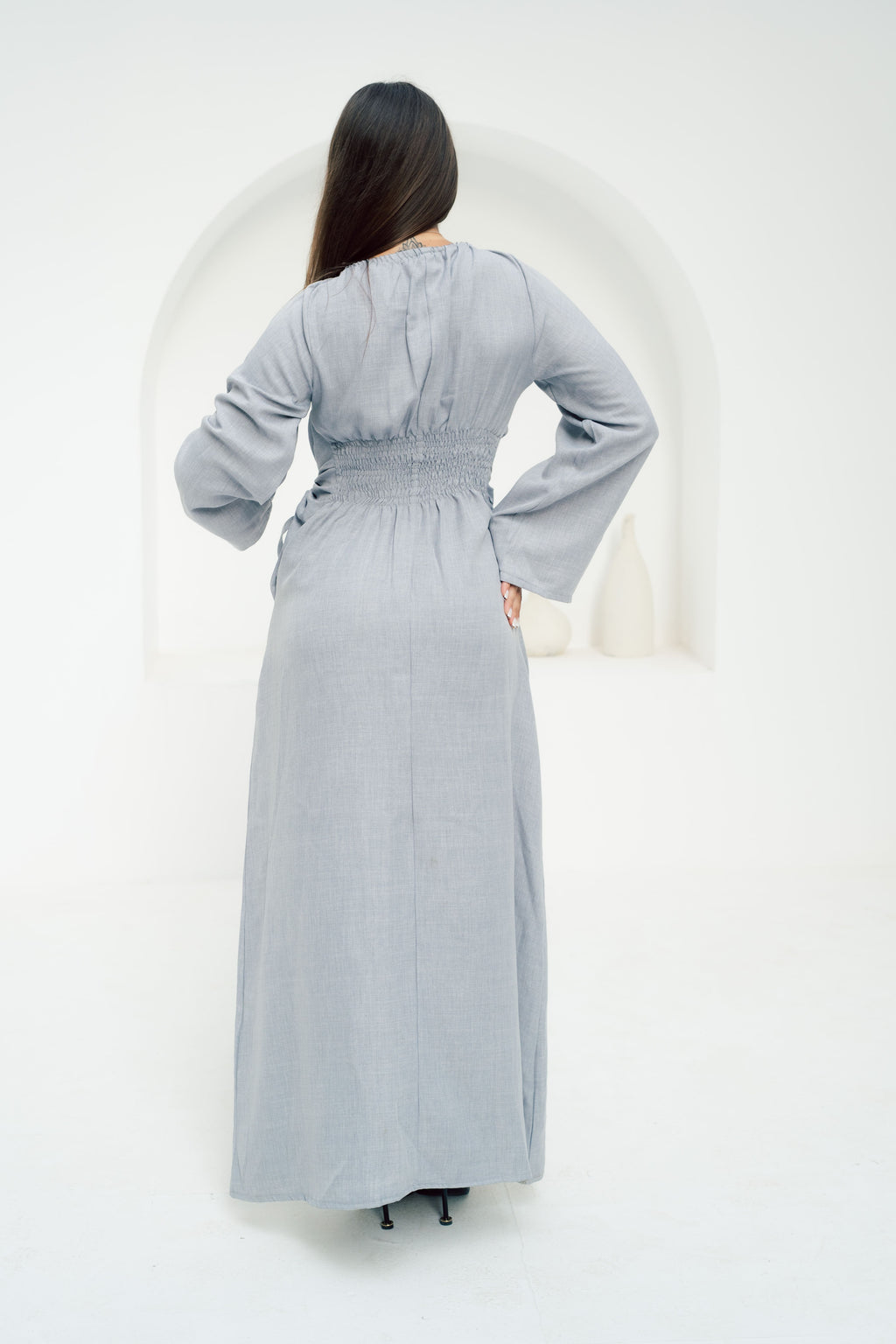 Dress Waist Cinched - Light Grey
