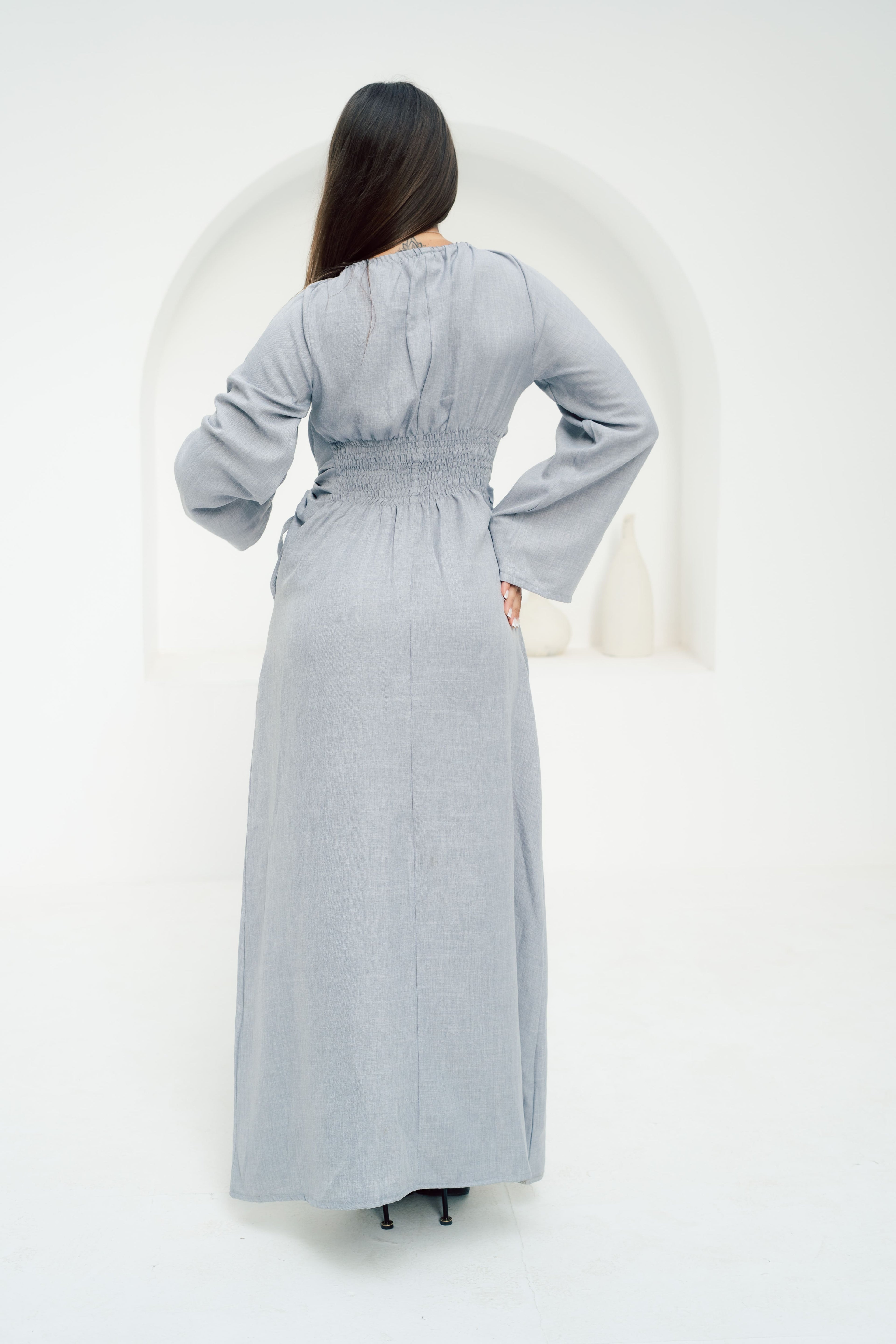 Dress Waist Cinched - Light Grey