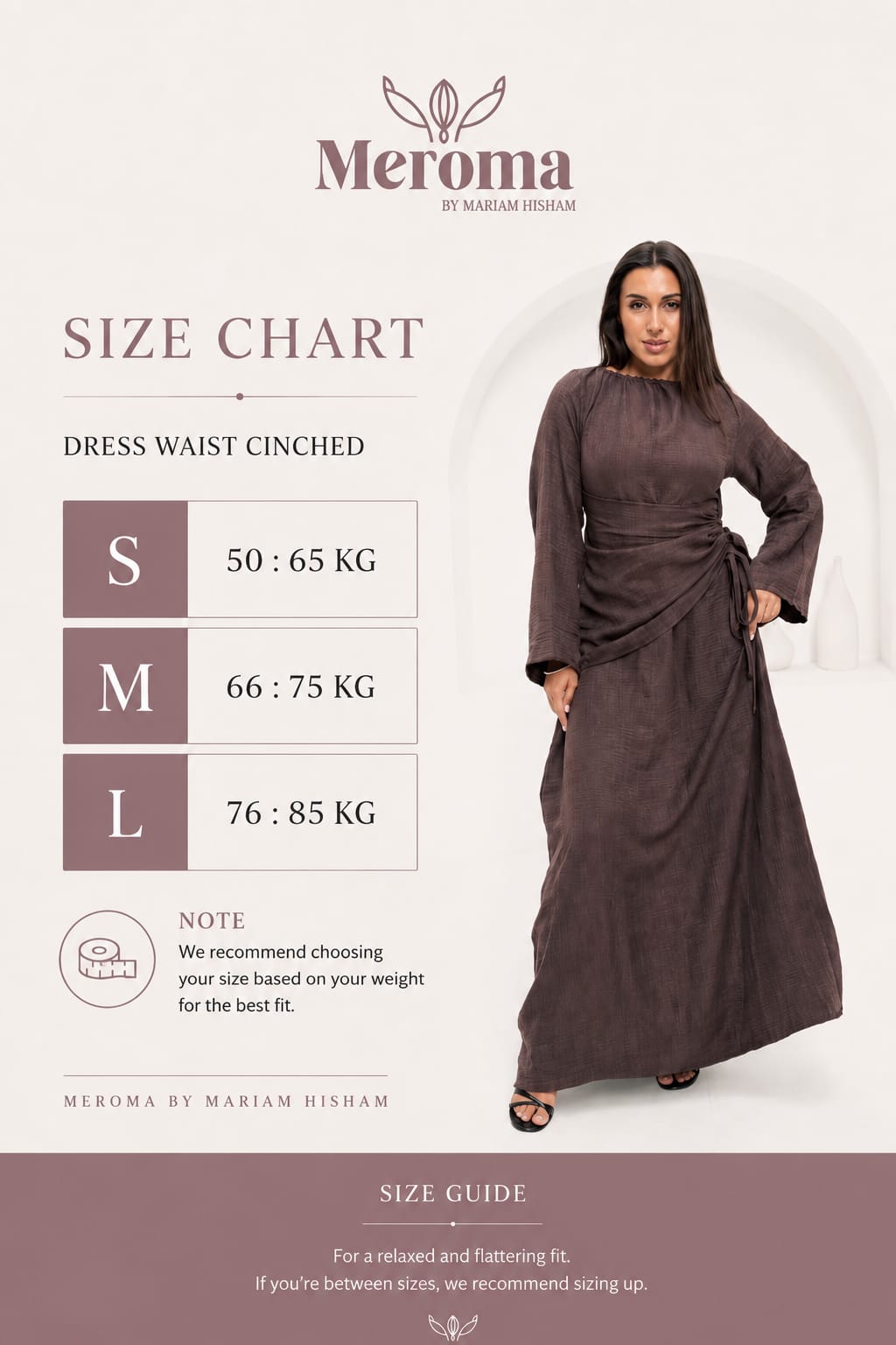 Dress Waist Cinched - Brown