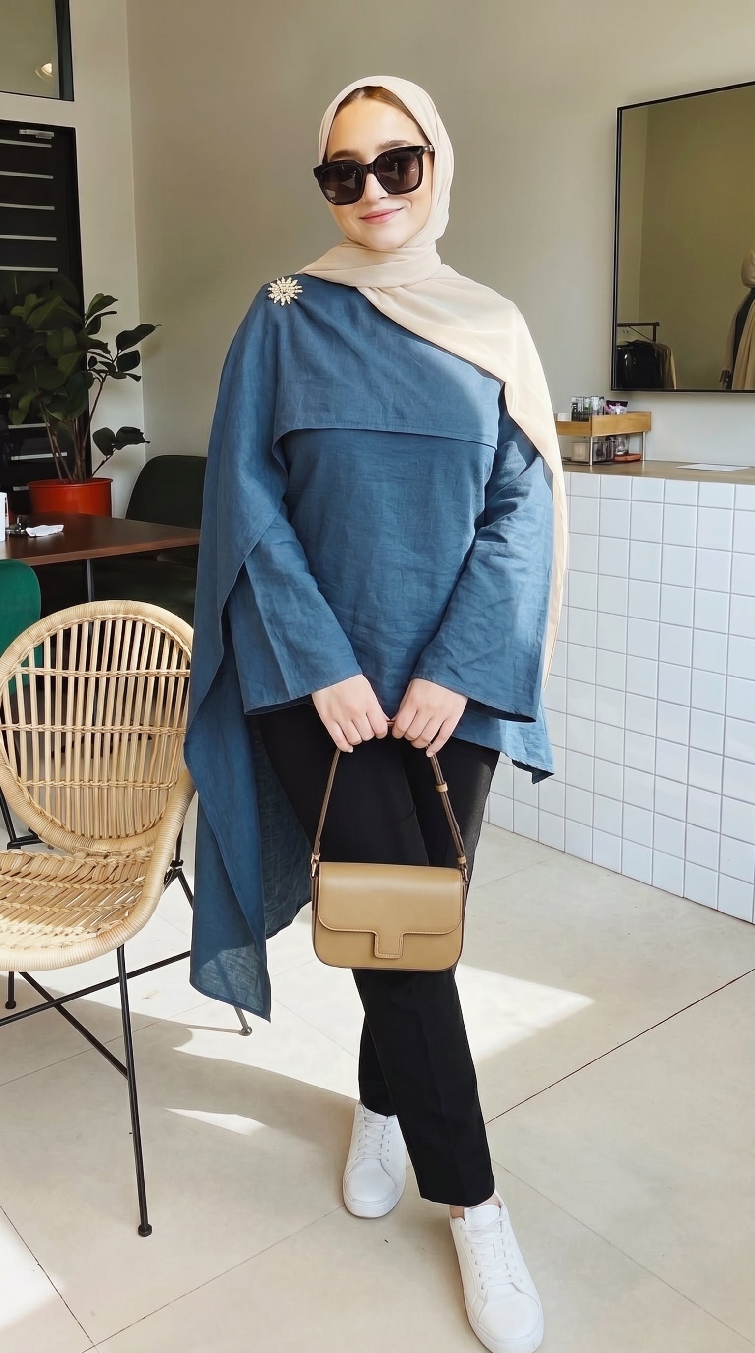 Shawl Petrol Blouse
