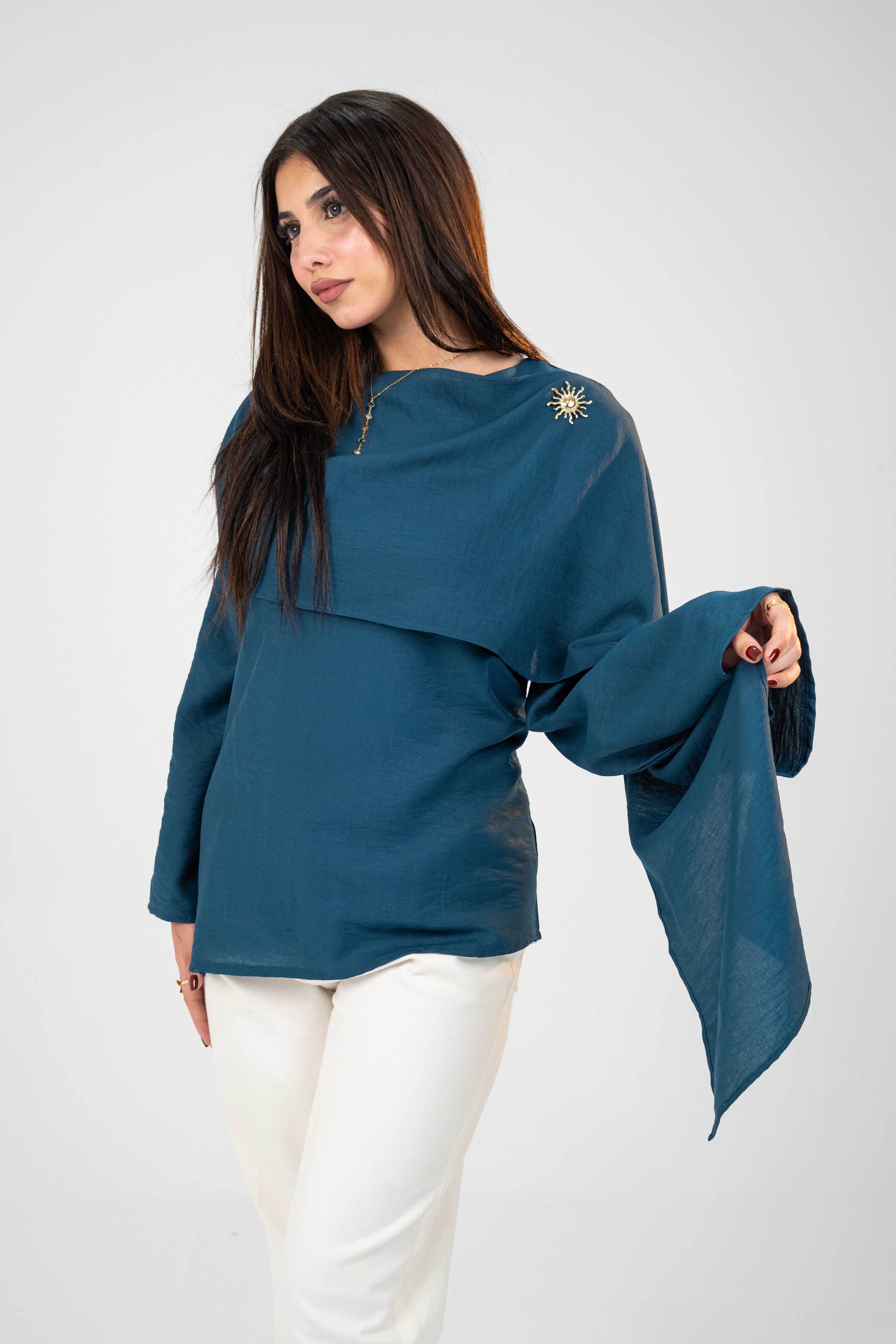 Shawl Petrol Blouse