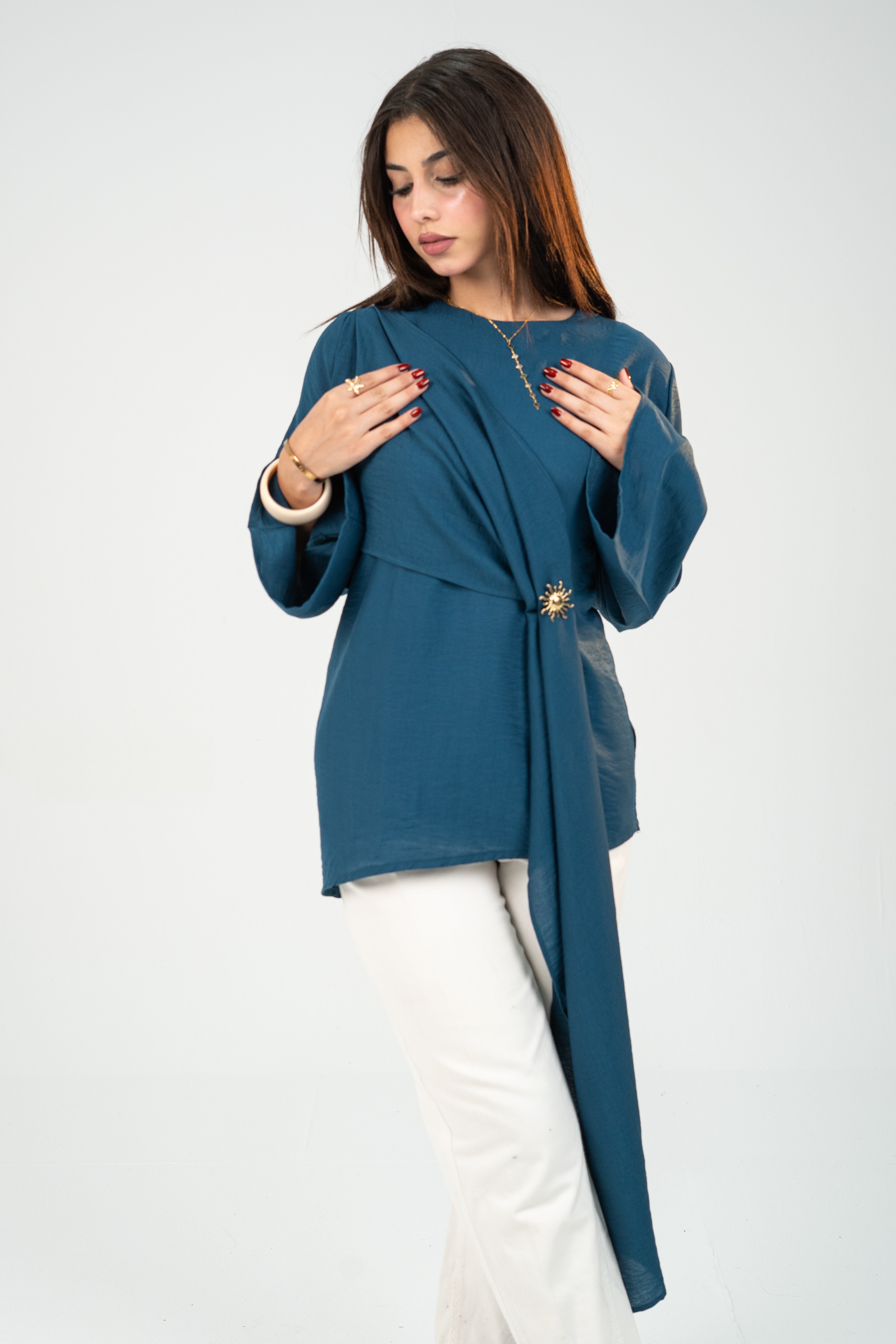 Shawl Petrol Blouse