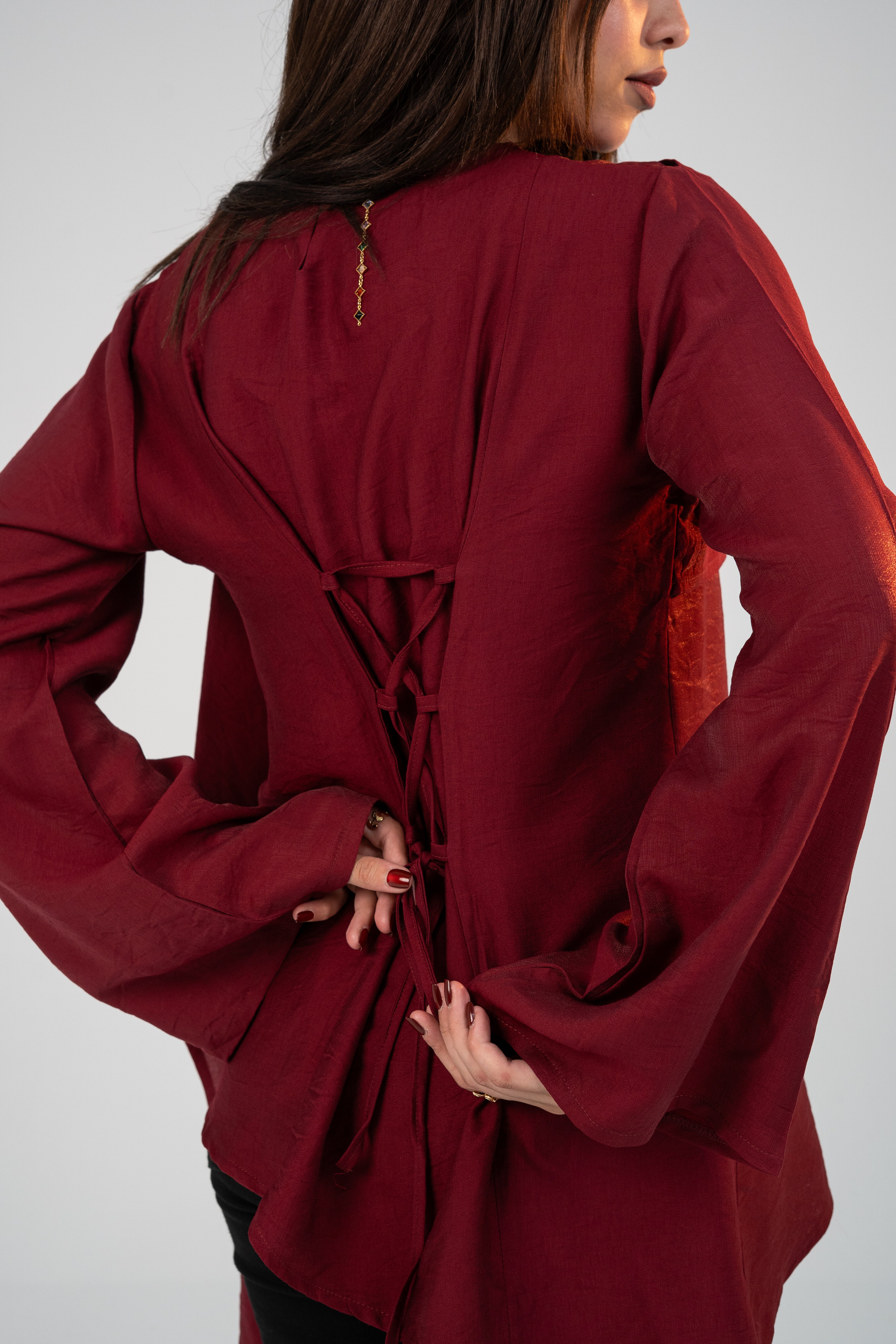 Shawl Burgundy Blouse